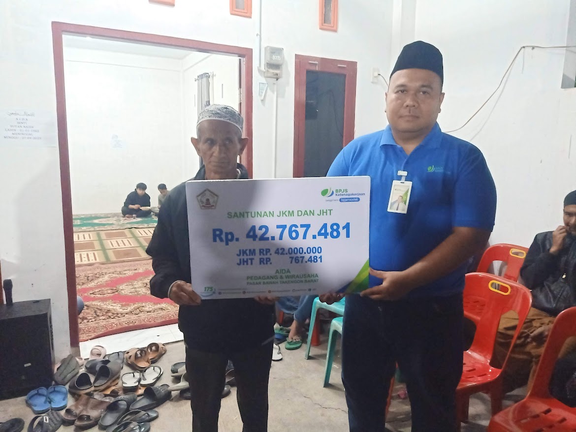 Almarhumah Aida Binti Sutan Nasir mendapatkan BPJS Tenaga Kerja yang diterima suaminya, M. Nasir